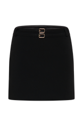 Letitia Suiting Mini Skirt With Buckle - Black